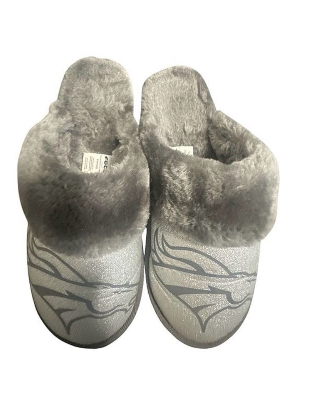 Women's Gray Faux-Fur Slip-On Mules